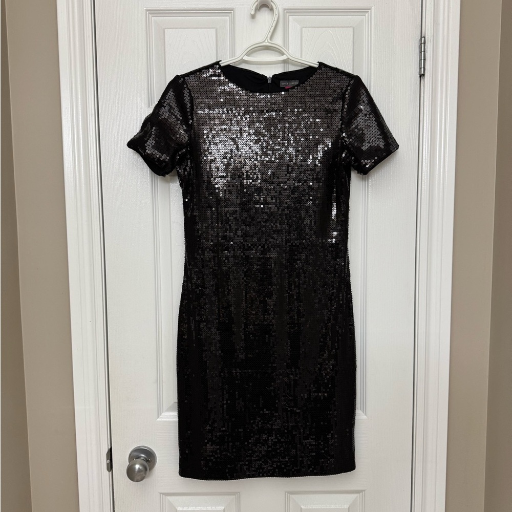 Vince Camuto Black Sequin Dress, Size XS